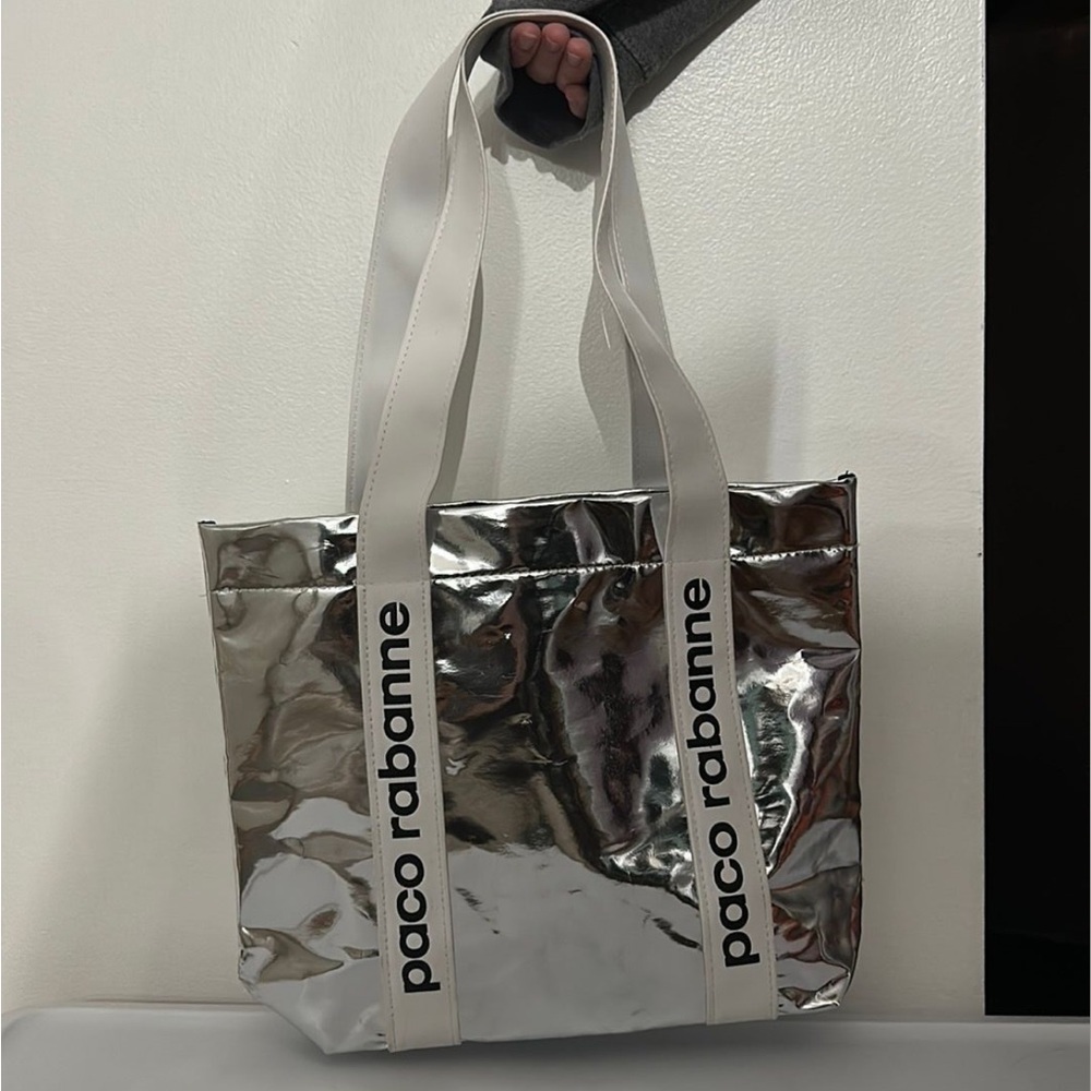 Paco Rabanne x SeaTrees Metallic Leather Strap Tote